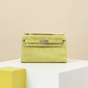 【 Special Order 】 KellyMini1 Green grass color/suede/PHW