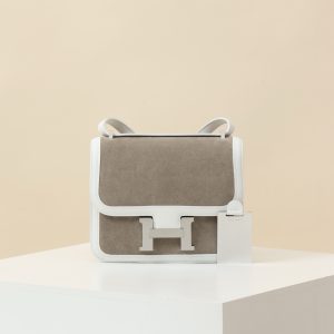 【 Special Order 】Constance 19   01 Pure White/Milk Coffee/Suede/Swift Leather/PHW