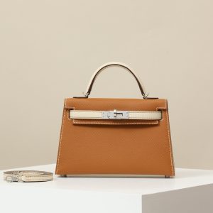 【 Special Order 】 KellyMini2  CK37 Gold Brown/CC10 Milk Shake White/Epsom Leather/PHW