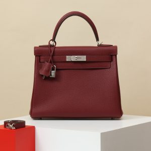 【 Special Order 】 Kelly28 55 Hermes Red/Togo Leather/PHW