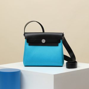 【 Special Order 】Herbag20   71 French Blue/CK89 Black/Saddle Leather/Canvas/PHW