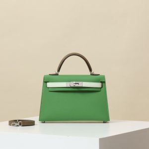 【 Special Order 】 KellyMini2  A8 Silk Orchid Green/0S Bubble Green/CK18 Elephant Grey/Epsom Leather/PHW