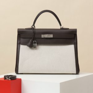 【 Special Order 】 Kelly35 46Ebony/Canvas/Swift Leather/PHW