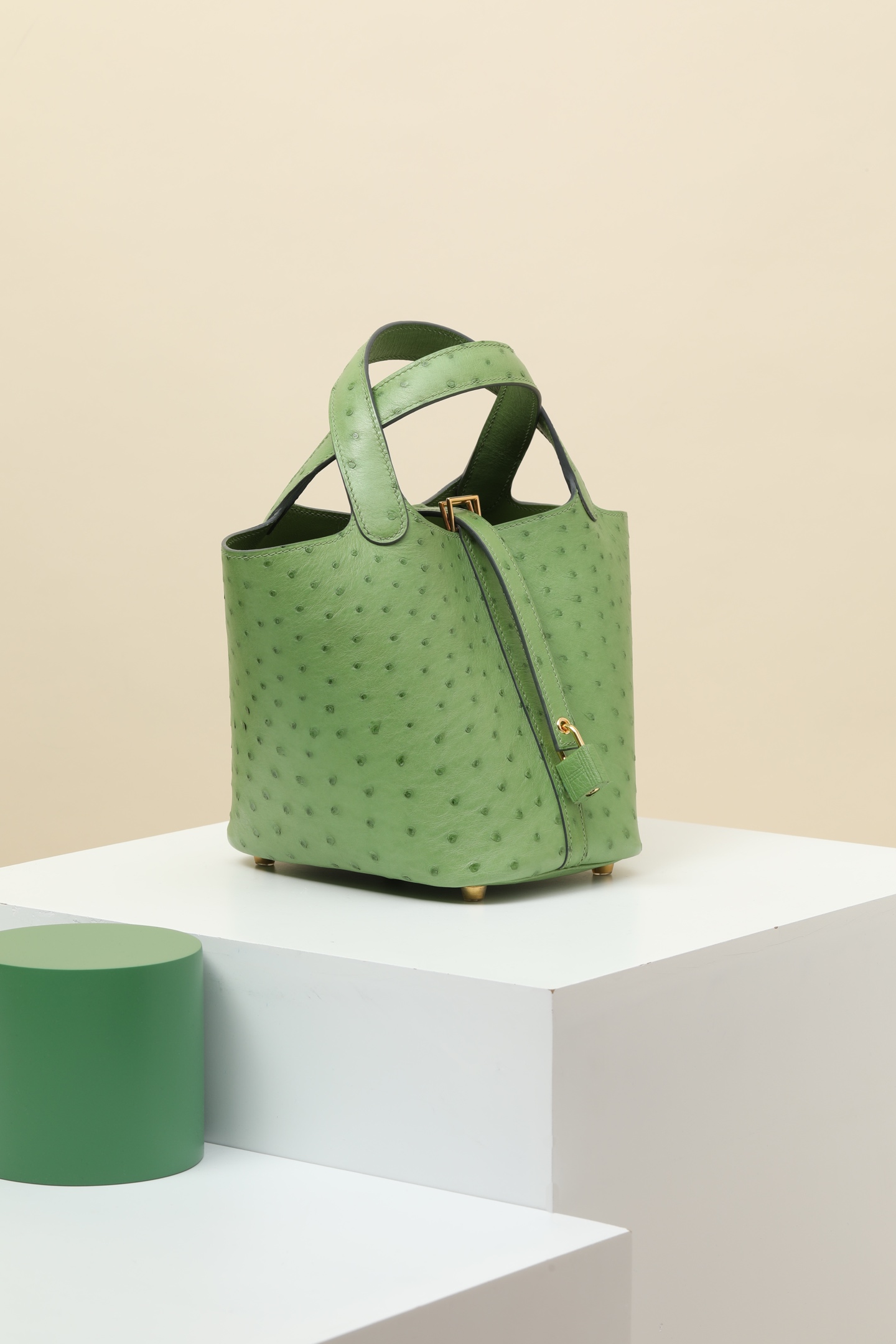 【 Special Order 】Picotin18 3I avocado green/ostrich skin/PHW - 图片 3