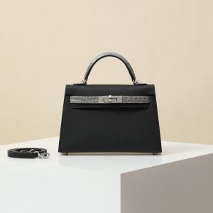 【 Special Order 】 KellyMini2  CK89 Black/Madame/Bright American Crocodile/PHW (Squeezing Mouth)