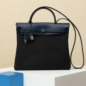 【 Special Order 】Herbag31     CK89 black/73 sapphire blue/blue enamel buckle/saddle/canvas