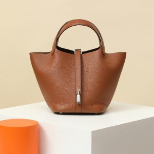 【 Special Order 】Picotin18   CK37 Golden Brown/TC Leather/Misty American Crocodile/PHW (Squeezing Mouth)