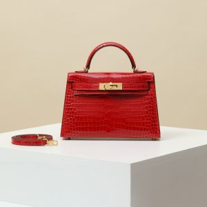 【 Special Order 】 KellyMini2   95 Ferrari Red/Shiny Bay Crocodile/PHG (Overpass V)