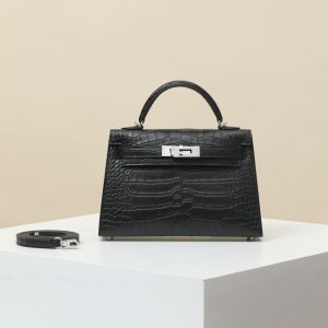 【 Special Order 】 KellyMini2  CK89 Black/Misty American Crocodile/PHW (pressed square mouth)