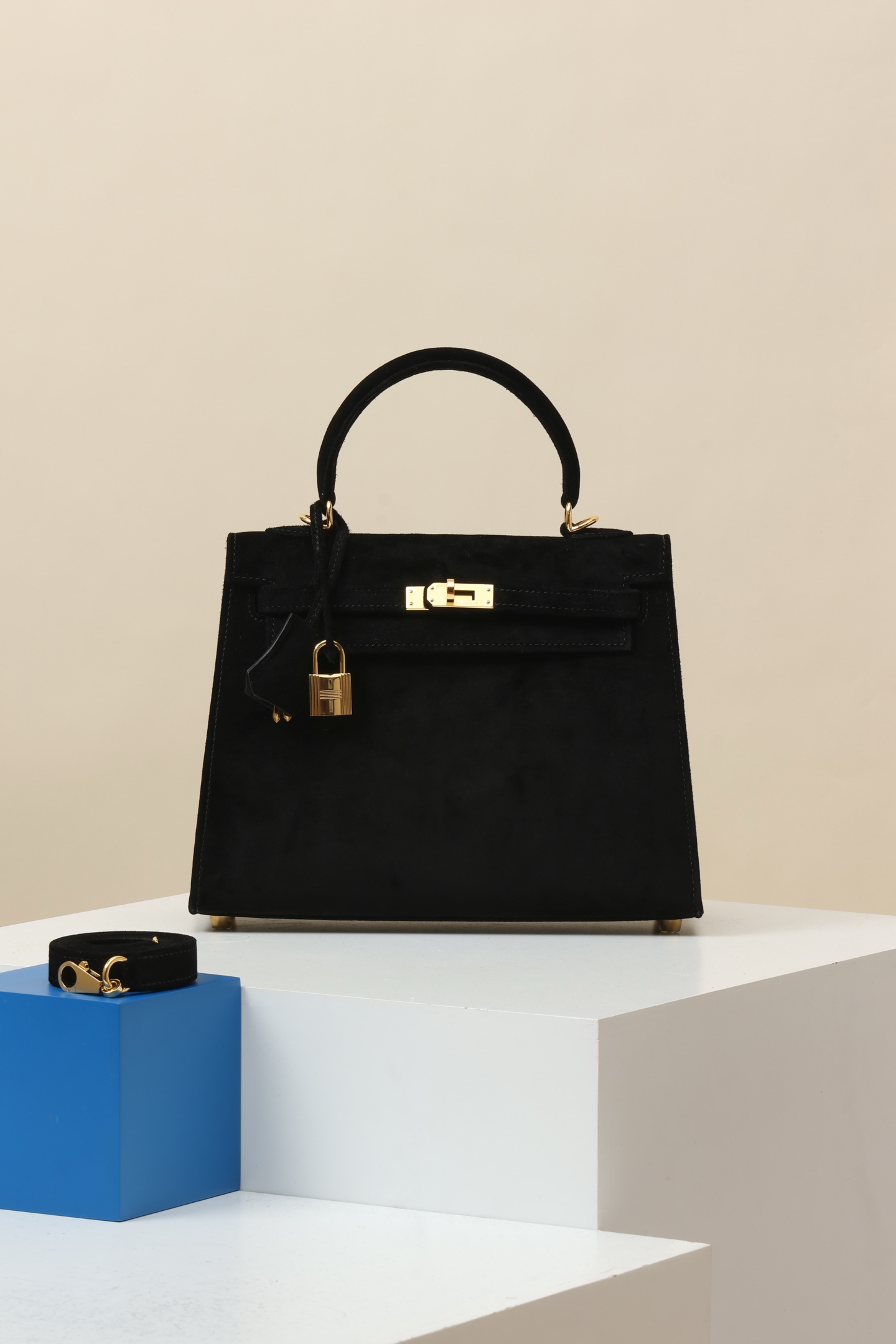 【 Special Order 】 Kelly25 CK89 black/Suede/PHG