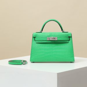 【 Special Order 】 KellyMini2   OZ Comics Green/Misty American Crocodile/PHW (pressed square mouth)