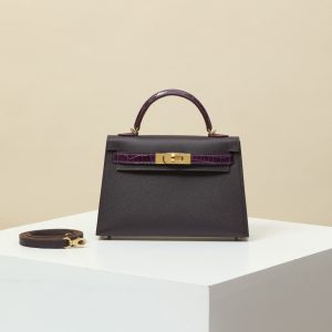 【 Special Order 】 KellyMini2   9G Crystal Purple/59 Grape Purple/Madame Fine Palm Print/Bright American Crocodile/PHG(Squeezing Mouth)