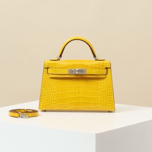 【 Special Order 】 KellyMini2  M9 Calendula/Bright faced American Crocodile/PHW (pressed square mouth)