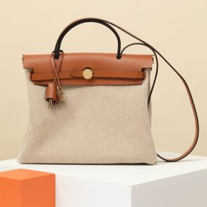 【 Special Order 】Herbag31      medium coffee/beige weaving/saddle leather/canvas/PHG