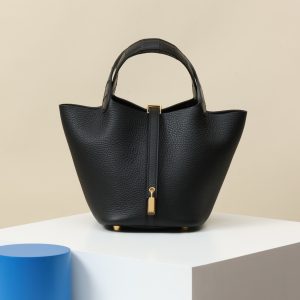 【 Special Order 】Picotin18  CK89 black/TC leather/matte American crocodile/PHG (pressed square mouth)