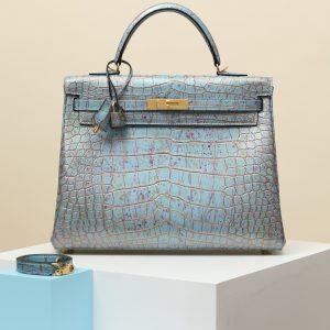 【 In stock 】 Kelly35  Gilded Green/Misty American Crocodile/PHG (pressed square mouth)