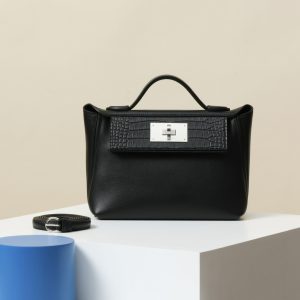 【 Special Order 】Kelly2424MINI   CK89 Black/Volupto/Swift/Misty American Crocodile/PHW (Squeezing Mouth)