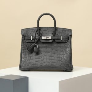 【special order】 BIRKIN25  88 graphite gray/matte American crocodile /PHW(pressed square mouth)