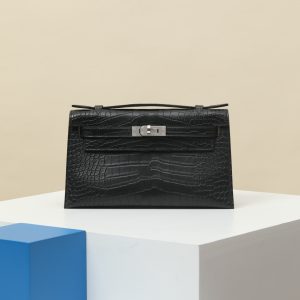 【 Special Order 】 KellyMini1  CK89 Black/PHW/Misty faced American crocodile (pressed square mouth)