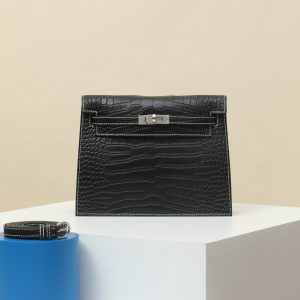 【 Special Order 】KellyDanse CK89 Black/Foggy American Crocodile/PHW (Pressing Horseshoe+Square Mouth)