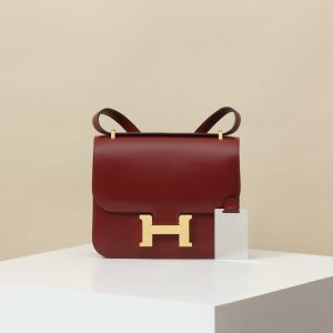【 Special Order 】Constance19   55 Hermes Red/ Box Leather/PHG