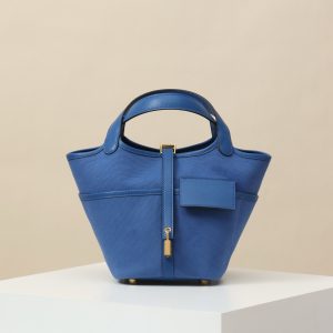 【 Special Order 】Picotin18   71 French Blue/Canvas/Swift Leather/PHG