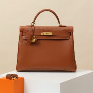 【 In stock 】 Kelly35 CK37 Gold Brown/Tidelakt Leather/PHG