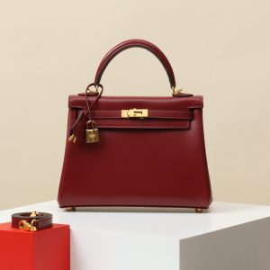 【 Special Order 】 Kelly25  55 Hermes Red/Bright Box Leather/PHG