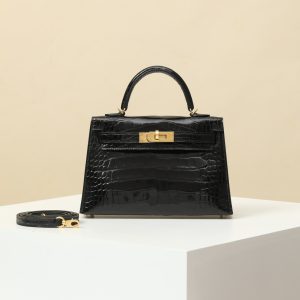 【 Special Order 】 KellyMini2  CK89 Black/Bright faced American Crocodile/PHG (pressed square mouth)