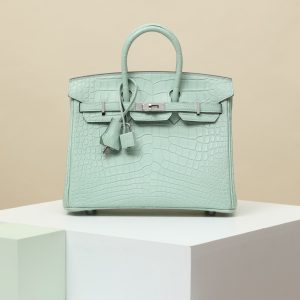 【special order】 BIRKIN25 6U Mint Green/Misty American Crocodile/PHW (Squeezing Mouth)