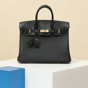 【 special order 】 BIRKIN25 CK89 Black/Togo Skin/Lizard Skin/PHG (highlighted)