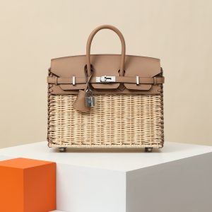 【 In Stock 】 BIRKIN25 OM Milk Tea Color/Swift Leather/Vine Weaving/PHW