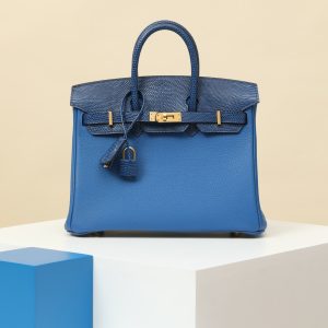 【 special order】BIRKIN25  71 French Blue/73 Gemstone Blue/Togo Leather/Lizard Leather/PHG (Press One Bar)