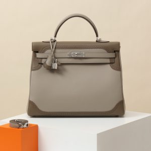 【 Special Order 】 Kelly35 1F Diamond Grey/CK18 Elephant Grey/Swift Leather/PHW