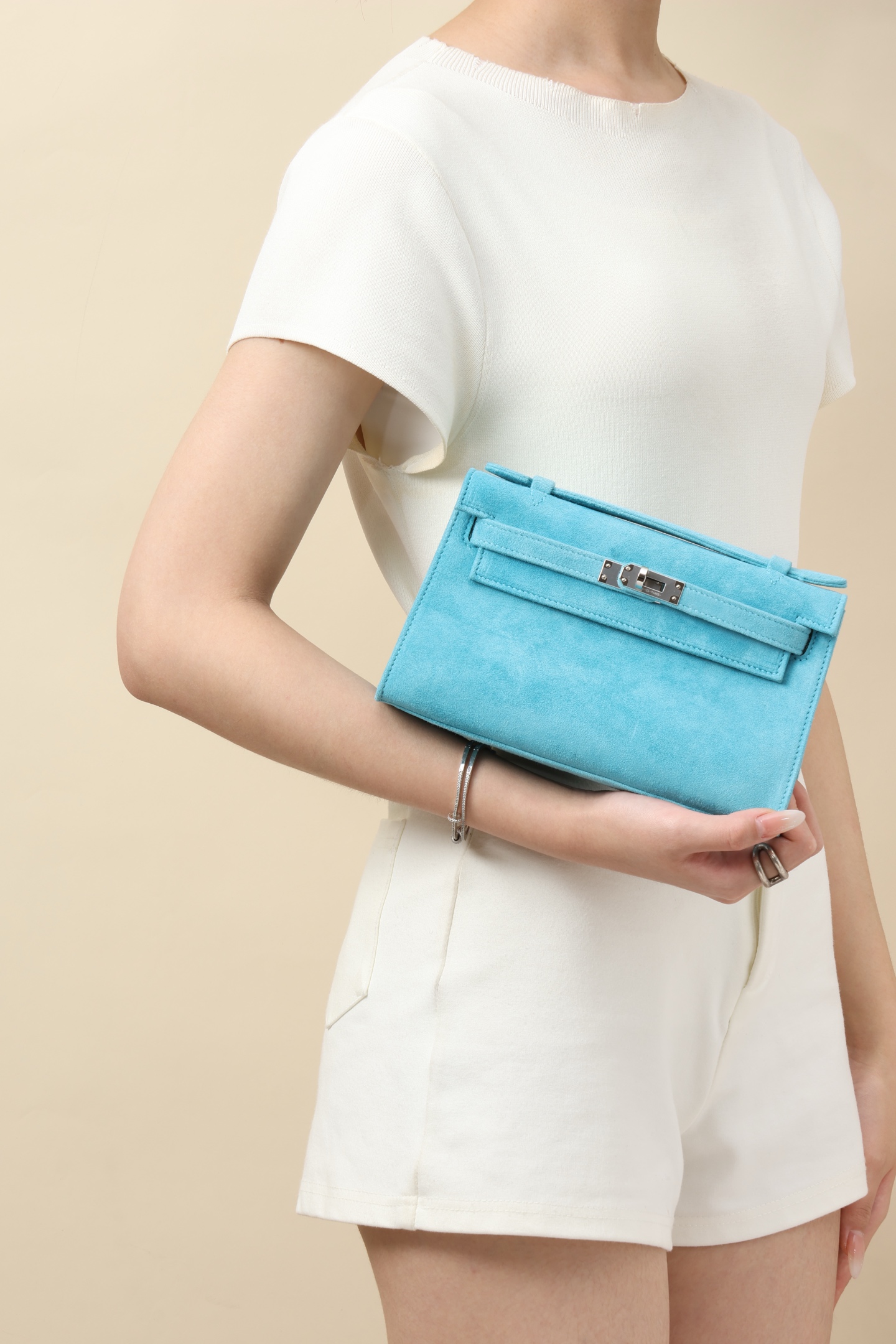 【 Special Order 】 KellyMini1 73 gemstone blue/suede/PHW - 图片 9