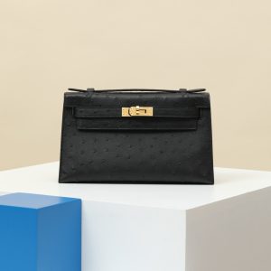 【 Special Order 】 KellyMini1  CK89 Black/Ostrich Skin/PHG