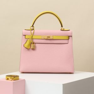 【 Special Order 】 Kelly28  3Q Cherry Blossom Pink/90 Naples Yellow/brushed gold/Togo leather