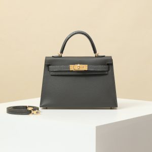 【 Special Order 】 KellyMini2   88 graphite gray/Madam fine palm print/lizard skin/PHG (press one stick)