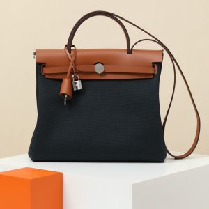 【 Special Order 】Herbag31   Deep blue/medium coffee/canvas/saddle leather/PHW