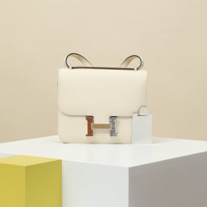 【 Special Order 】Constance19   I2 Cream White/Tri Color Buckle/Epsom Skin/Bright American Crocodile (Squeezing Mouth)