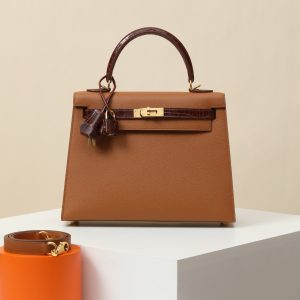 【 Special Order 】 Kelly25 CK37 Gold Brown/C33 Honey Brown/Madame/Bright Nile Crocodile/PHG (Press Two Points)