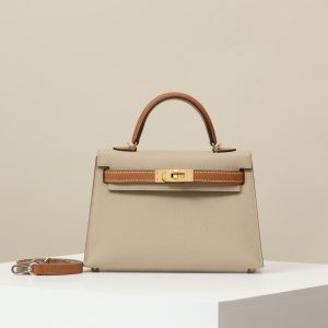 【 Special Order 】 KellyMini2  S2 windbreaker gray/CK37 gold brown/Epsom Leather/PHG
