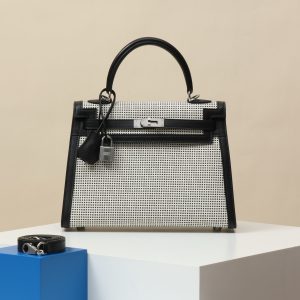 【 Special Order 】 Kelly25 CK89 Black/Swift Leather/Waffle Canvas/PHW