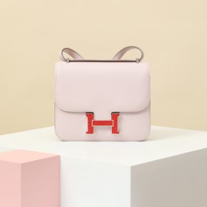 【 Special Order 】Constance19   09 Dreamy Purple/95 Ferrari Red/Evercolor Leather/Bright American Crocodile Buckle/PHW (Square Mouth)