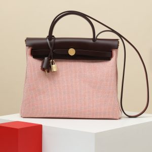 【 Special Order 】Herbag31   OG saddle red/red and white weaving/saddle leather/canvas/PHG