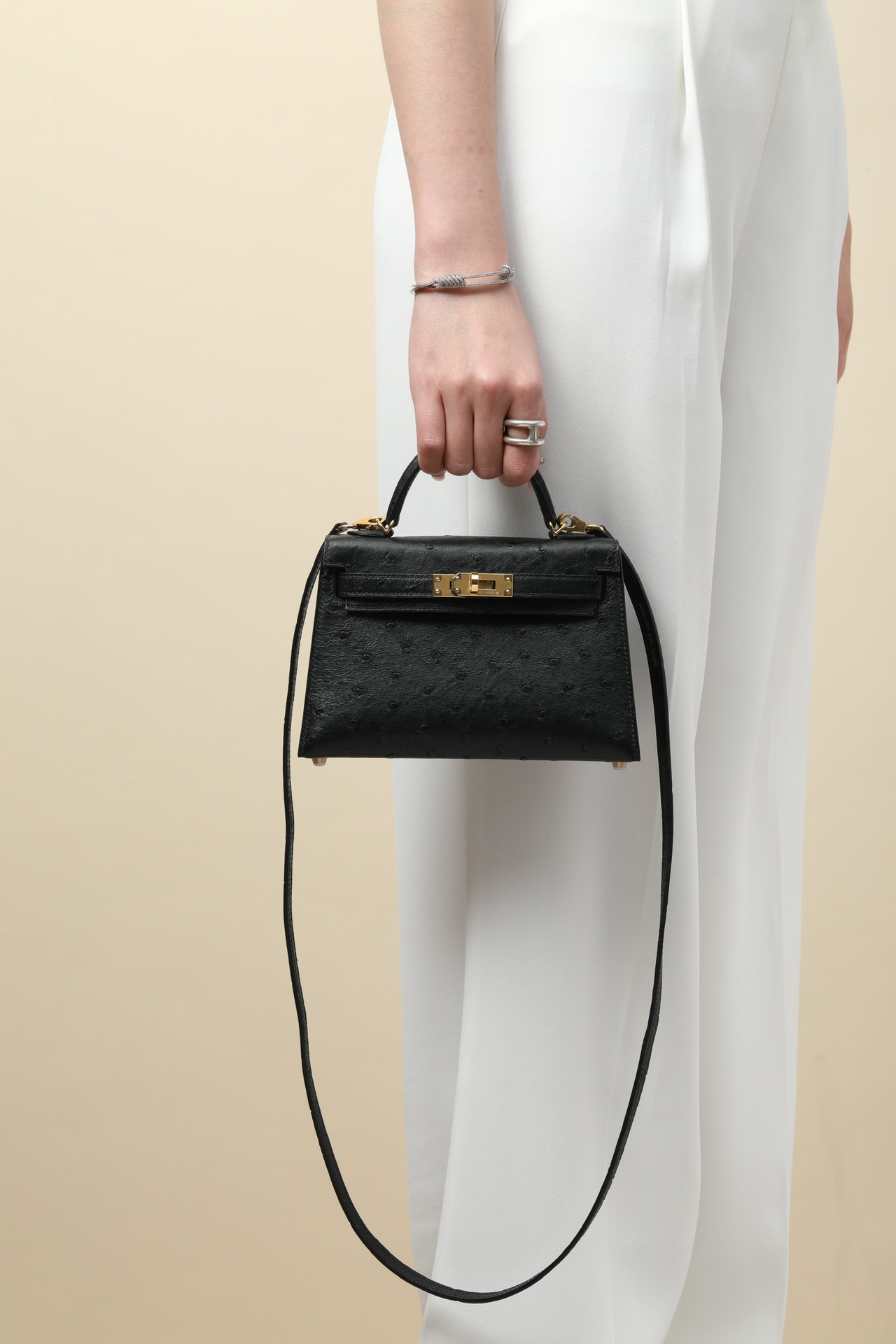 【 Special Order 】 KellyMini2 CK89 Black/Ostrich Skin/PHG - 图片 9