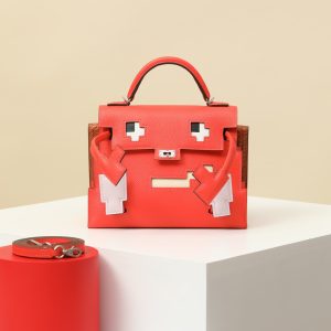 【 Special Order 】Kelly doll   OE Texas Pink/09 Fantasy Purple/I2 Cream White/37 Gold Brown/EP Leather/Misty American Crocodile/PHW (pressed square mouth)