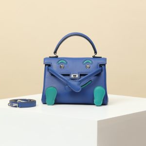 【 Special Order 】Kelly doll       T7 Electric Blue/6Z Peacock Green/SWIFT Leather/PHW